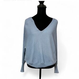 HIPPIE ROSE Blue V-Neck Sweater Relaxed Fit L